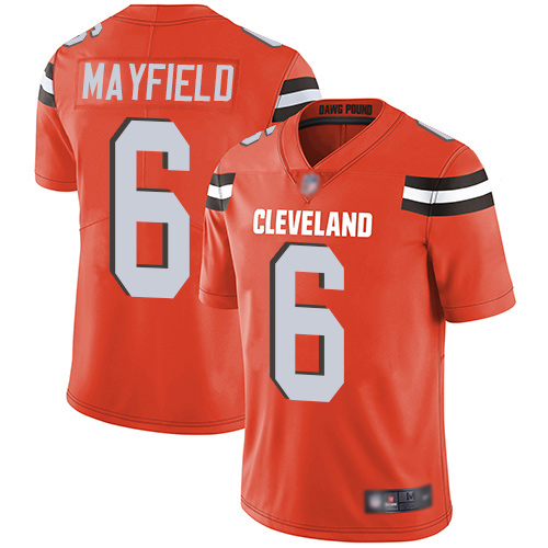 Cleveland Browns Baker Mayfield Men Orange Limited Jersey 6 NFL Football Alternate Vapor Untouchable